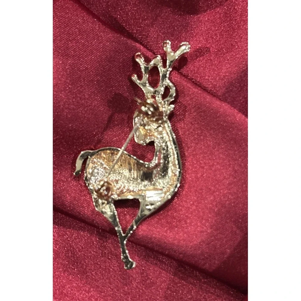 Classy Ladies  Rhinestone Reindeer New Year Thanksgivin Christmas  Brooch P161-3